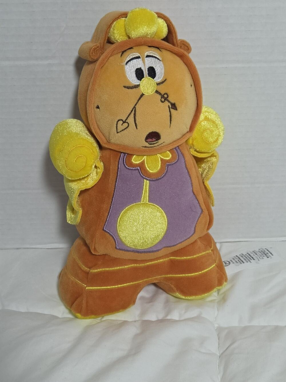 Disney Beauty & The Beast Cogsworth Clock Plush Toy Retired Discontinued Vtg
